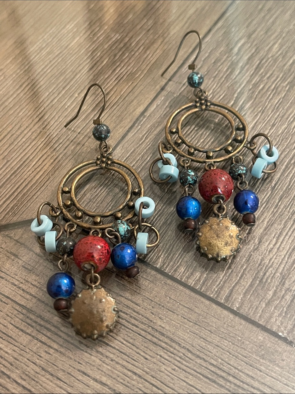 Vintage Style Long Bohemian Chandelier Dangle Earrings with Beaded Accents